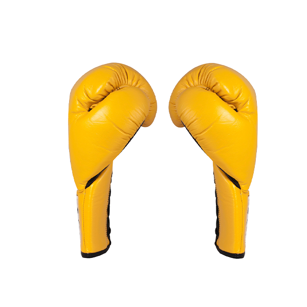 Yellow Cleto Reyes Hook and Loop Leather Training Boxing Gloves 