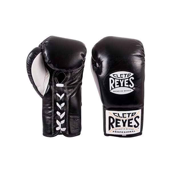 Black Cleto Reyes Official Lace Up Competition Boxing Gloves 