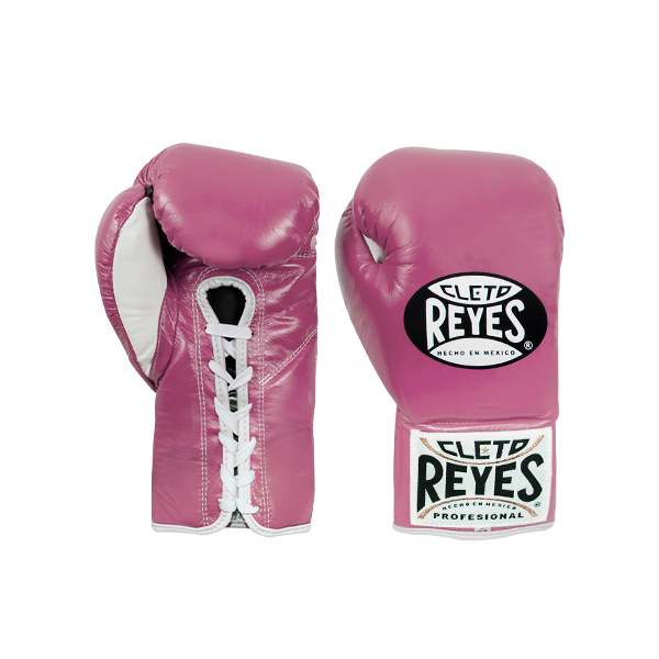 Pink Cleto Reyes Cleto Reyes Professional Boxing Lace Up Safetec Contest Gloves 