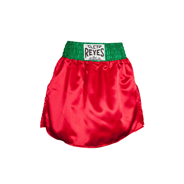 Red/White Cleto Reyes Women's Satin Boxing Skirt Trunks 