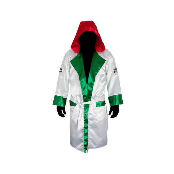 Cleto Reyes Satin Boxing Robe With Hood Mexican Flag