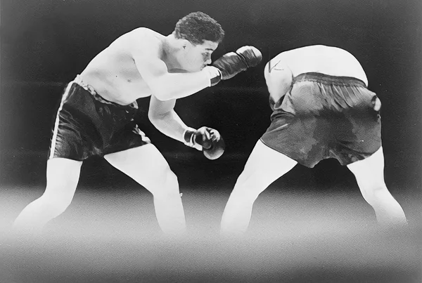 Joe Louis looks for an opening during boxing match with Max Schmeling