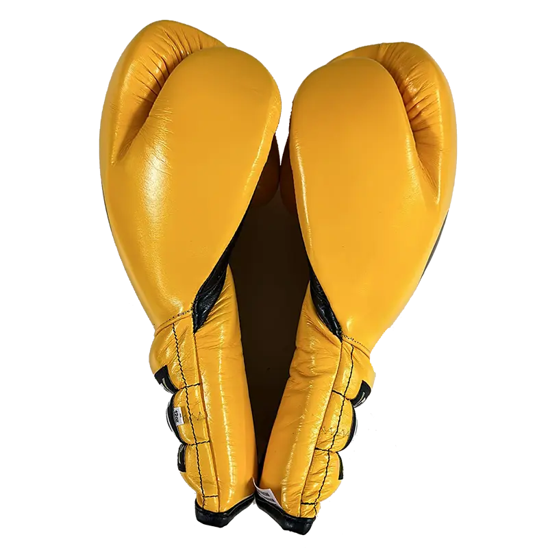 E612A Cleto Reyes Hook & Loop Gloves Brilliant Yellow - Display (side)