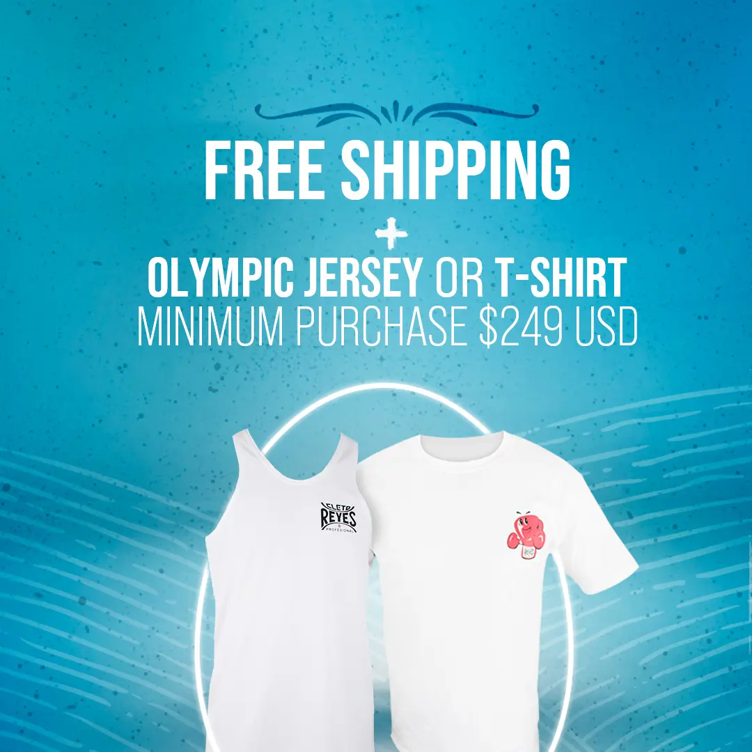 Cleto Reyes Boxing - Promo April 2024 | Free Shipping + Olympic Jersey or T-Shirt. Minimum purchase $249 (Only valid for the US. Restrictions Apply).